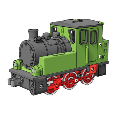 3D-printed Small steam locomotive